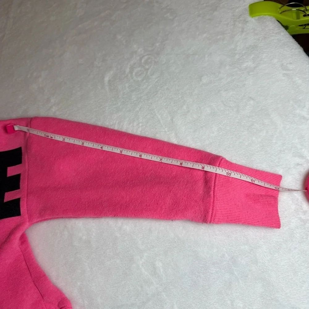 Justice Vibrant Pink Fleece Cropped Hoodie Size XS(5/6)